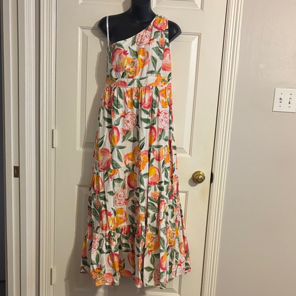 L.O.V. by Westside One Shoulder Maxi Pomegranate Dress Size S - Picture 4 of 9